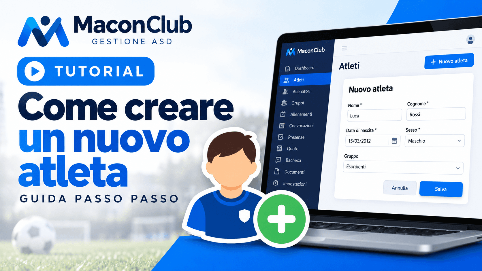 Come creare manualmente un nuovo atleta